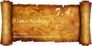 Timko Alvina névjegykártya